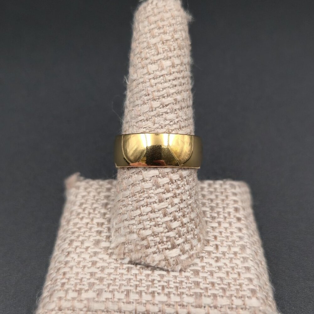 Size 8.75 Gold Plated Unisex Plain Band Ring A7183